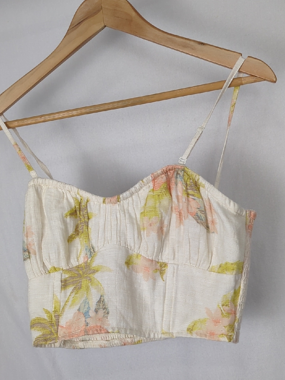 AMERICAN EAGLE Tropical Dainty Floral Hawaiian Bandeau Crop Top